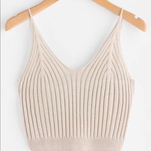 Beige cropped cami top